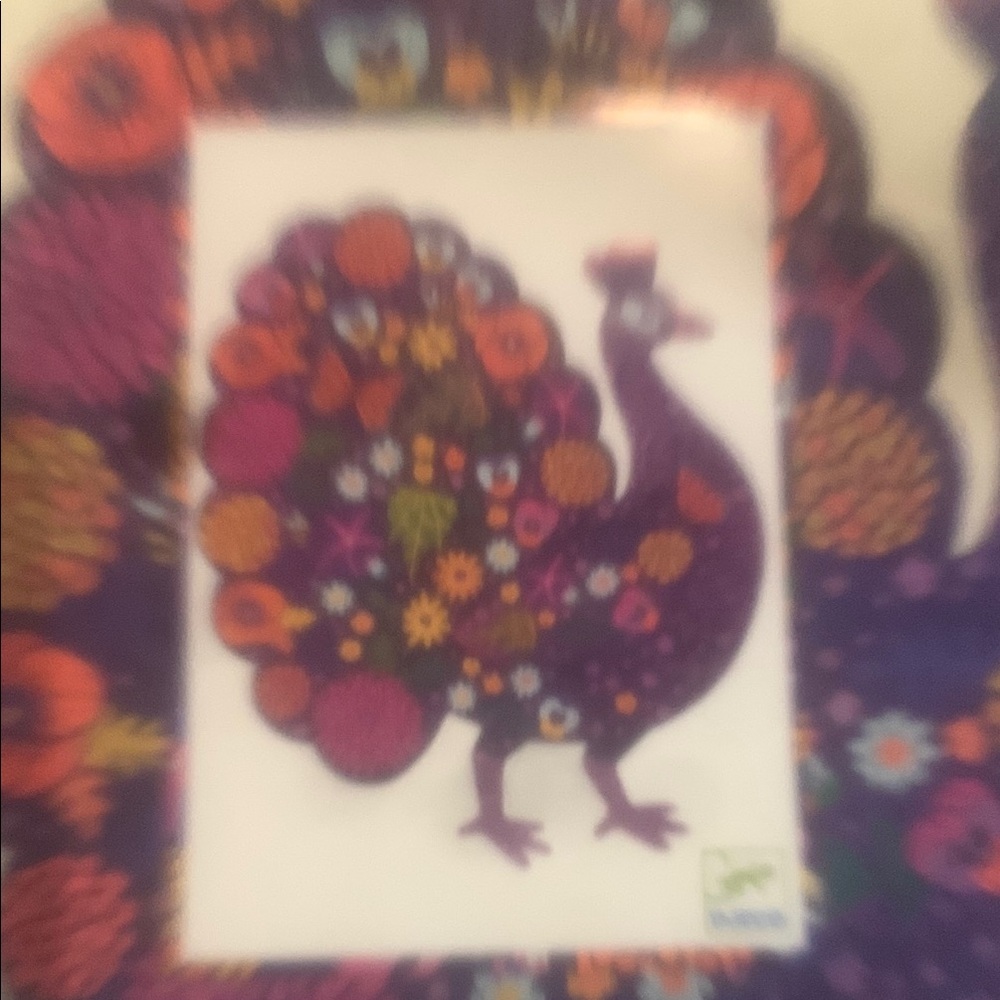 (2) shaped puzzles by DJECO. 500ct each. Peacock. Bird